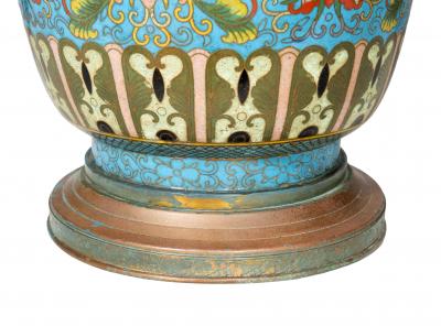 Chinese Cloisonne Vase Mounted As A Lamp