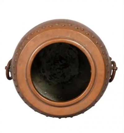 Chinese Copper And Bronze Barrel Form Planter