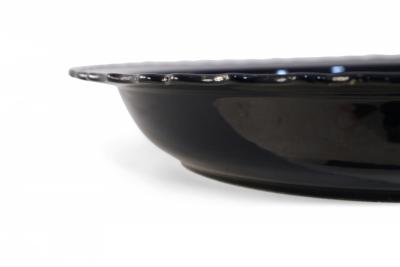 Chinese Dark Blue and White Peony Flower Design Scalloped Porcelain Bowl