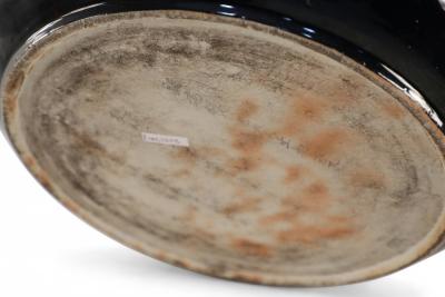 Chinese Dark Blue and White Peony Flower Design Scalloped Porcelain Bowl