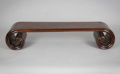 Chinese Elm Scrolled End Low Stand