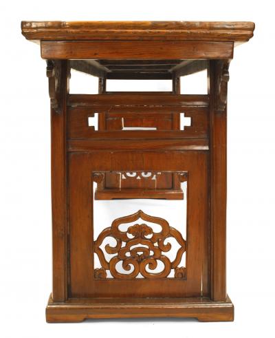 Chinese Elmwood Filigree Console Table