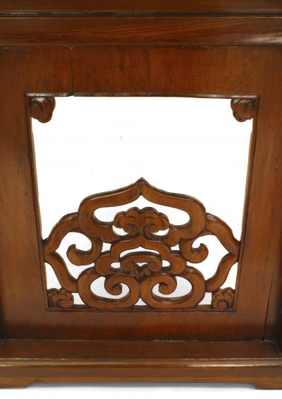 Chinese Elmwood Filigree Console Table