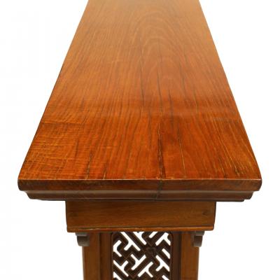 Chinese Elmwood Geometric Altar Console