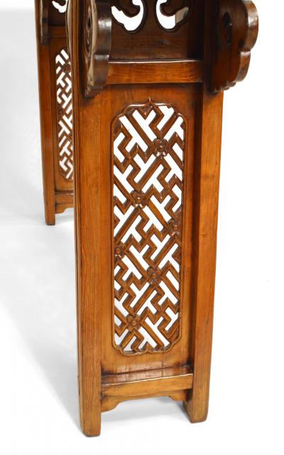 Chinese Elmwood Geometric Altar Console