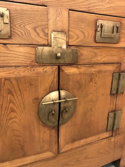 Chinese Elmwood Sideboard Qing Dynasty 19th Century