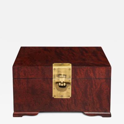 Chinese Exotic Burl Wood Document Box