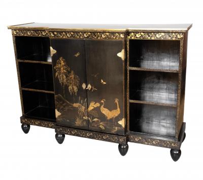 Chinese Export Black Lacquer Credenza