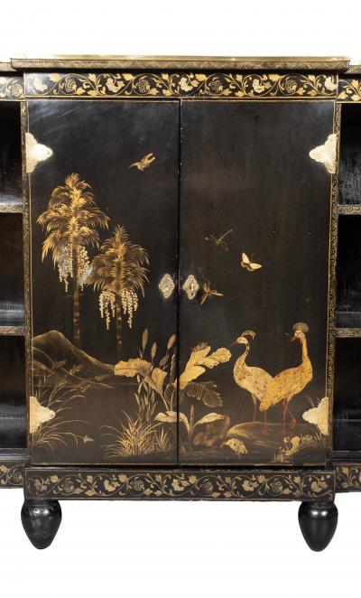 Chinese Export Black Lacquer Credenza