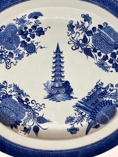 Chinese Export Blue Fitzhugh Platters from the Cabot Perkins Service
