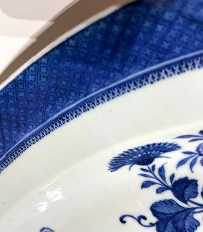 Chinese Export Blue Fitzhugh Platters from the Cabot Perkins Service
