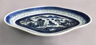 Chinese Export Blue and White Lobed Dish
