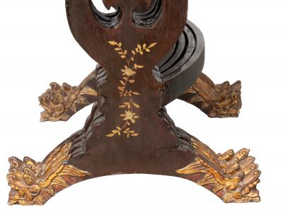 Chinese Export Brown Lacquer Quartetto Tables