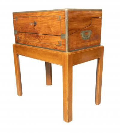 Chinese Export Campaign Camphorwood Box On Stand
