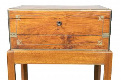 Chinese Export Campaign Camphorwood Box On Stand