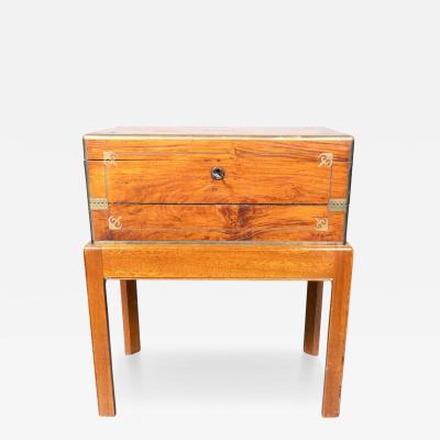 Chinese Export Campaign Camphorwood Box On Stand