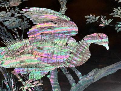 Chinese Export Ebonized Wood Mother of Pearl Center Table China 1900