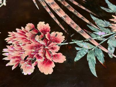 Chinese Export Ebonized Wood Mother of Pearl Center Table China 1900