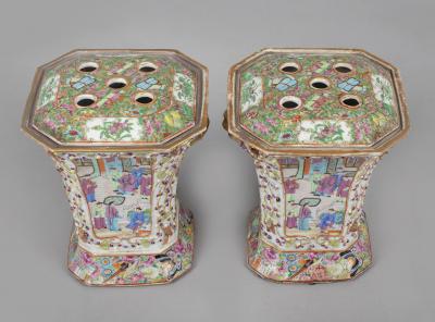 Chinese Export Famille Rose Bough Pots a Pair