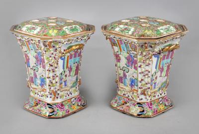 Chinese Export Famille Rose Bough Pots a Pair