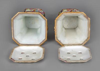 Chinese Export Famille Rose Bough Pots a Pair