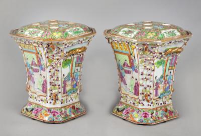Chinese Export Famille Rose Bough Pots a Pair