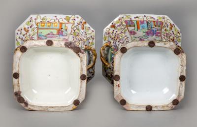 Chinese Export Famille Rose Bough Pots a Pair