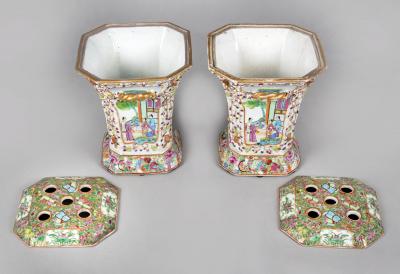 Chinese Export Famille Rose Bough Pots a Pair