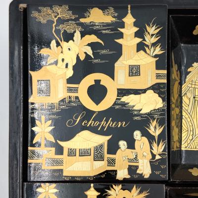 Chinese Export Gaming Box with Chinoiserie Decoration Circa 1890