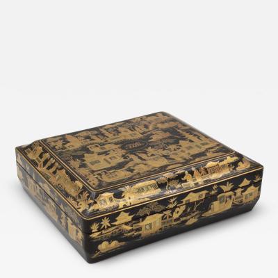 Chinese Export Gaming Box with Chinoiserie Decoration Circa 1890