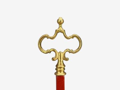 Chinese Export Painted Metal Brass Red Japanned Table Lamp 20th C