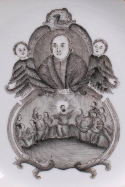 Chinese Export Plate with a Portrait of Martin Luther c 1745