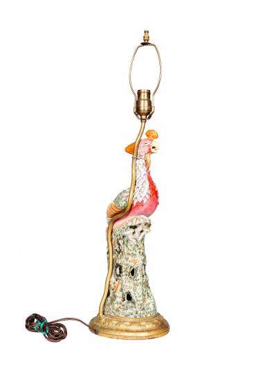 Chinese Export Porcelain Phoenix Table Lamp