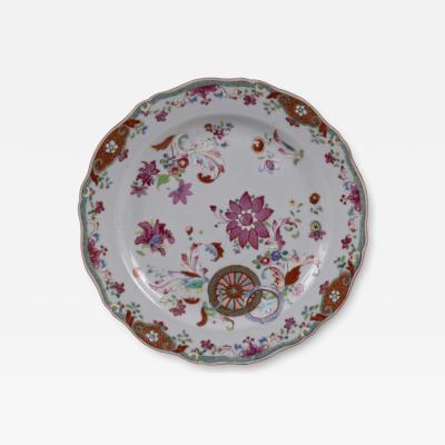 Chinese Export Pseudo Tobacco Leaf Plate c 1785