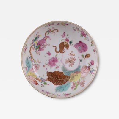 Chinese Export Pseudo Tobacco Leaf Saucer c 1770
