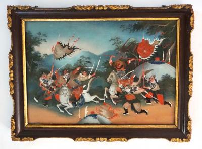 Chinese Export Reverse Glass Paintings Set of Four