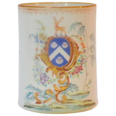 Chinese Export Rococo St James Armorial Tankard 18th Century