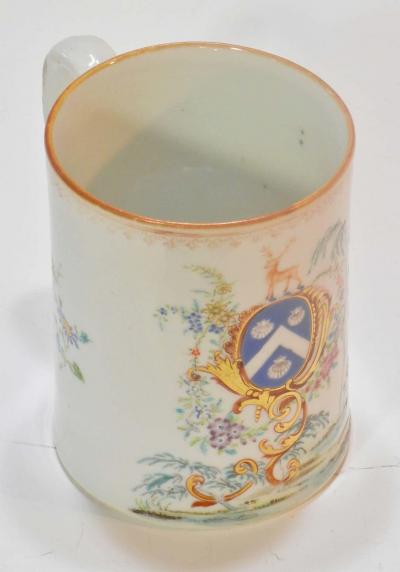 Chinese Export Rococo St James Armorial Tankard 18th Century