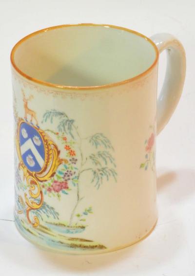 Chinese Export Rococo St James Armorial Tankard 18th Century