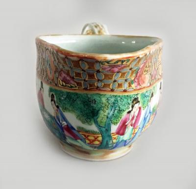 Chinese Export Rose Mandarin Gravy Boat