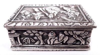 Chinese Export Silver Vinaigrette by Canton Retailer Cutshing