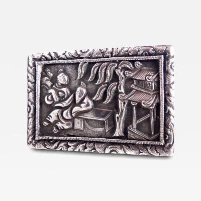 Chinese Export Silver Vinaigrette by Canton Retailer Cutshing