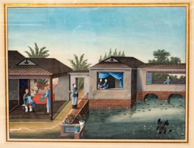 Chinese Export Watercolor Framed