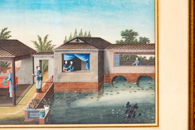 Chinese Export Watercolor Framed