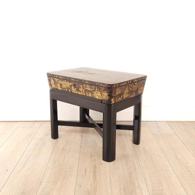 Chinese Export Work Box on Later Custom Stand 19th century