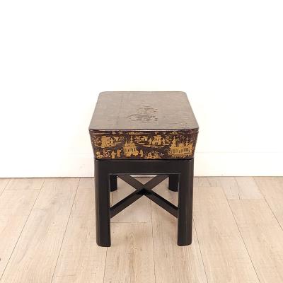 Chinese Export Work Box on Later Custom Stand 19th century