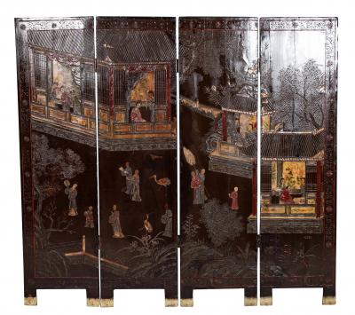 Chinese Four Fold Screen
