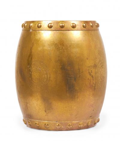 Chinese Gilt Metal Drum Shaped Garden Stool