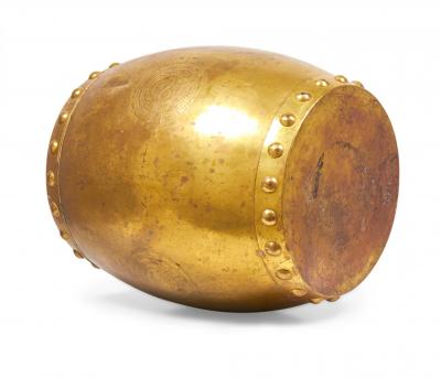 Chinese Gilt Metal Drum Shaped Garden Stool