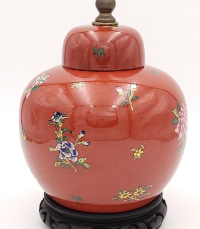 Chinese Glazed and Enameled Ginger Jar circa 1900